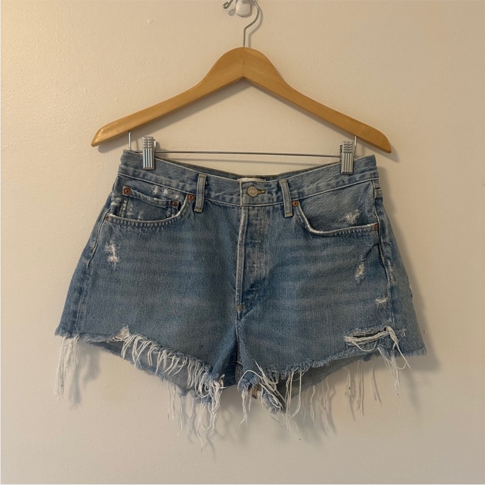 Agolde Parker Distressed Denim Shorts - Size 28